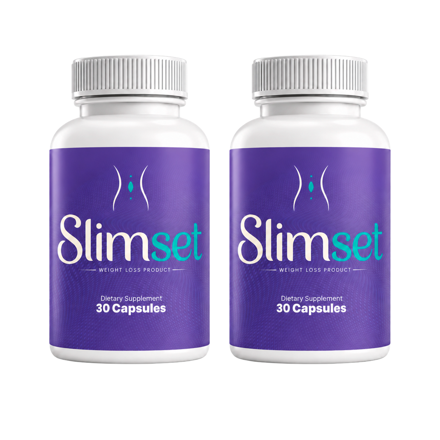 SlimSet weight management capsules — 2 bottle pack, 30 capsules each